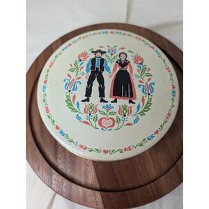 Amish Marriage  - Vintage 60's Tin Wedding Box, Flowers, Hearts & Tulips, TPS Co